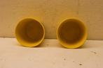 2 stuks gele bloempotten 47361, Gebruikt, Rond, Ophalen of Verzenden, Aardewerk