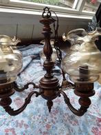 oude kroonluchter met glazen kelken. vintage hanglamp, Huis en Inrichting, Lampen | Hanglampen, Ophalen, Gebruikt, Klassiek, Minder dan 50 cm