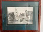 M. van Waning - Dorpsstraatje Scheveningen - Ets, Antiek en Kunst, Kunst | Etsen en Gravures, Ophalen of Verzenden
