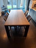 Eettafel wild eiken, poten antraciet, als nieuw, Huis en Inrichting, Tafels | Eettafels, Ophalen, Eikenhout, 200 cm of meer, 50 tot 100 cm