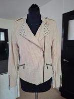 Micha Linnen Biker Jasje Maat 36, Kleding | Dames, Beige, Ophalen of Verzenden, Zo goed als nieuw, Jasje