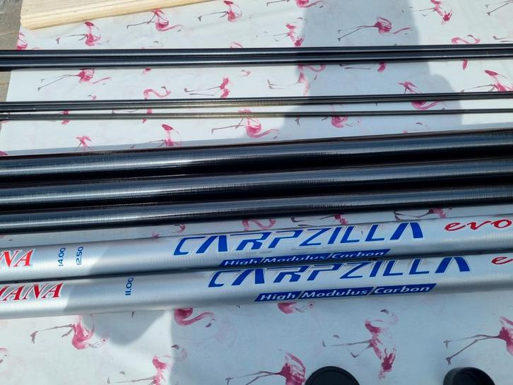 Triana Carpzilla Hengel Delen - 11m & 14m, Watersport en Boten, Hengelsport | Karpervissen, Gebruikt, Vaste hengel, Ophalen