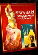 Zeldzame, dubbelzijdige lichtbak Mata Hari Passion Liqueur, Ophalen, Gebruikt, Lichtbak of (neon) lamp