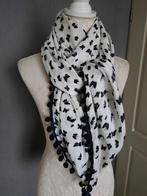 sjaals Mocador NIEUW Sjaal van 45.-euro Wit  Zwarte Vlinders, Mocador, Maat 46/48 (XL) of groter, Nieuw, Ophalen of Verzenden