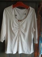 Tuniek wit katoen maat 48 oto 60cm lengte 70cm zgan, Ophalen, Zo goed als nieuw, Wit, Blouse of Tuniek