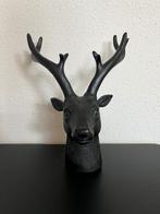 Beeld decoratie object hert hertenkop gewei zwart, Ophalen of Verzenden, Nieuw