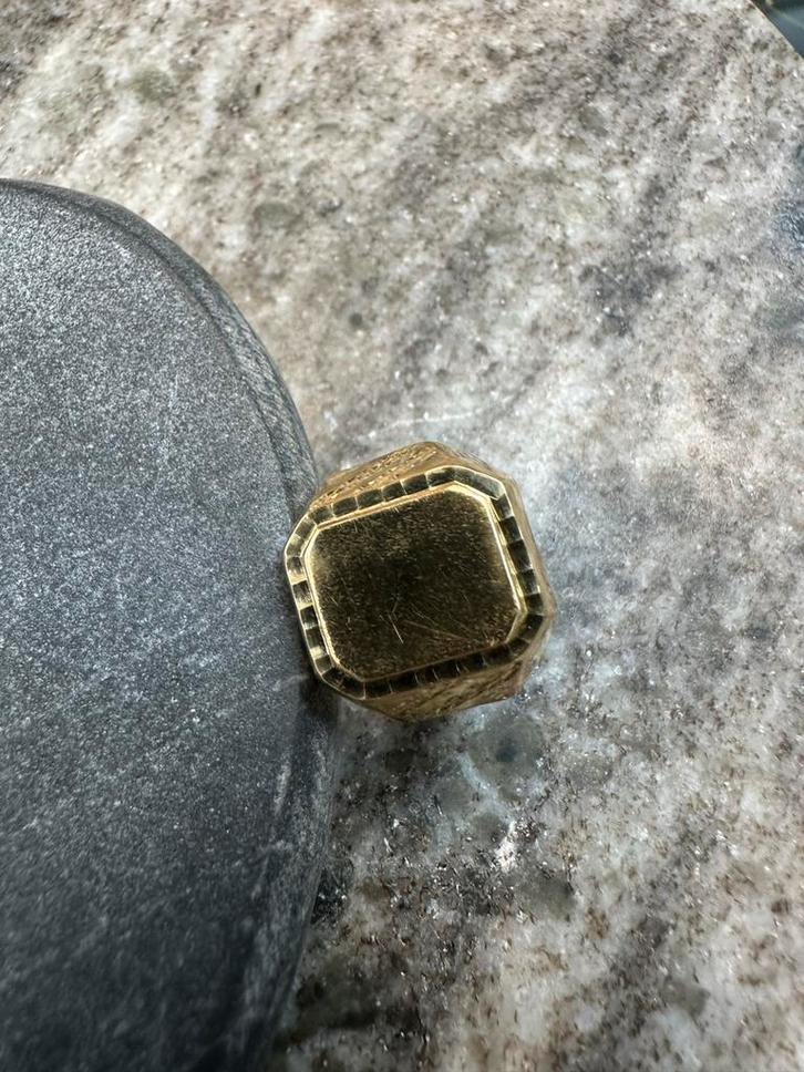 18k Gouden Zegelring - Prachtig!, Sieraden, Tassen en Uiterlijk, Ringen, Zo goed als nieuw, Heer, 19 tot 20, Goud, Ophalen of Verzenden