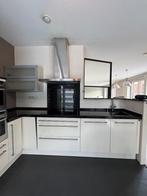 Complete Duitse keuken incl. apparatuur & natuursteen, Ophalen, Gebruikt, Wit, Hoekkeuken