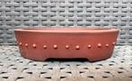 Bonsai pot handgemaakt gemerkt bruin aardewerk 14,4x10,5x3,5, Nieuw, Ophalen of Verzenden, Minder dan 25 cm, Overige vormen