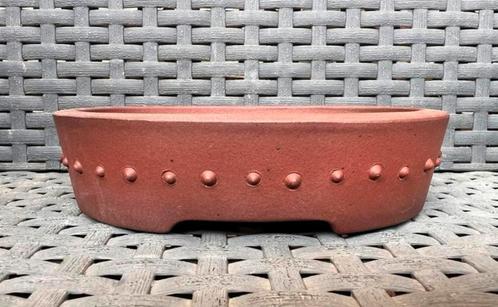 Bonsai pot handgemaakt gemerkt bruin aardewerk 14,4x10,5x3,5, Tuin en Terras, Bloempotten, Nieuw, Aardewerk, Minder dan 25 cm