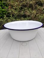 Witte emaille schaal met blauwe rand (40 cm doorsnede), Ophalen of Verzenden