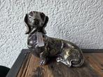 Clayre & Eef teckelbeeld oud zilver – landelijke woondecorat, Verzamelen, Ophalen of Verzenden, Nieuw, Dier