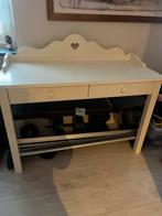 Schattig wit kinderbureau / kaptafel met hartje - gebruikt, Ophalen, Gebruikt, Tafel(s)