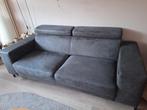 Mooie  antraciet grijze twee half zit bank micro leder, Huis en Inrichting, Banken | Bankstellen, Gebruikt, Tweepersoons, Ophalen of Verzenden