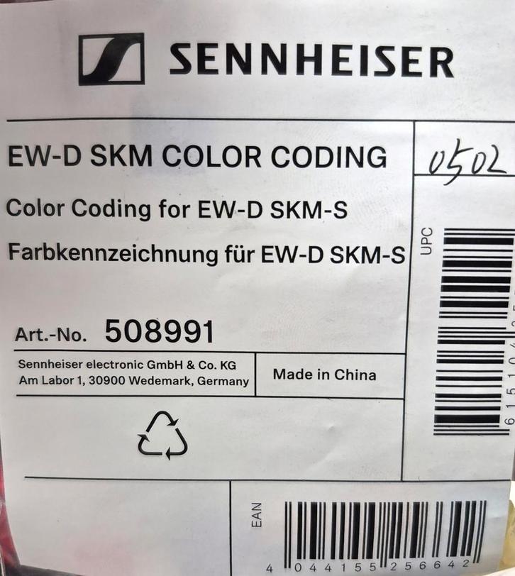 Sennheiser EW-D SKM Kleurcodering Set, Muziek en Instrumenten, Microfoons, Nieuw, Zangmicrofoon, Ophalen of Verzenden