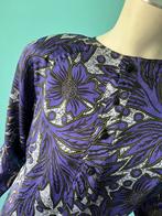 Vintage jaren 80 jurk paars/lichtgrijs maat 44, Verzenden, Paars, Maat 42/44 (L), Vintage