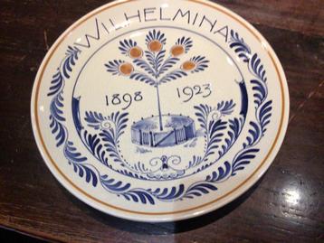Antiek Wilhelmina Gedenkbord 1898-1923 beschikbaar voor biedingen