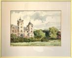 Schitterende aquarel – kasteel in groene omgeving - signed, Ophalen of Verzenden