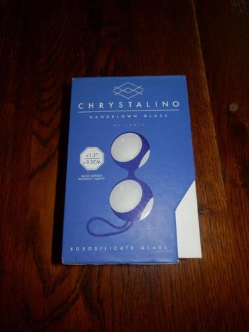 Chrystalino Handblown Glass Ben Wa Balls with Cradle,