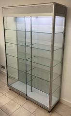 Grote glazen Shopex vitrinekast met LED verlichting, Huis en Inrichting, Ophalen, 100 tot 150 cm, 150 tot 200 cm, 25 tot 50 cm