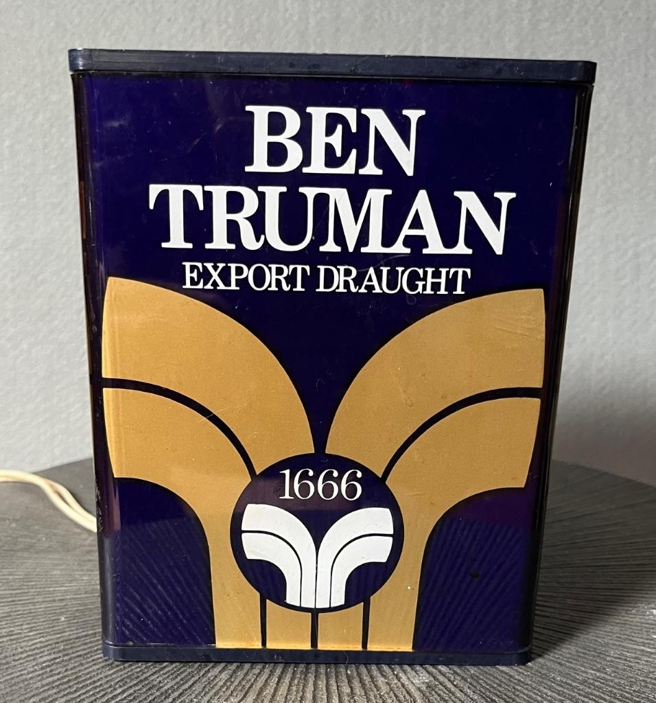 Vintage reclame lamp Truman, Ophalen of Verzenden, Zo goed als nieuw, Lichtbak of (neon) lamp