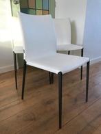 Set 3 IZGS Zanotta Lia Lea Lio design stoel wit leer, Ophalen, Wit, Leer, Zo goed als nieuw