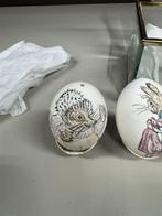 6 Antique Hand Painted Eggs Beatrix Potter Peter Rabbit Jemi, Antiek en Kunst, Ophalen of Verzenden