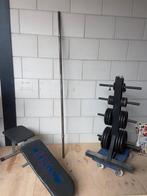 rek + stang + verstelbaar bankje, Sport en Fitness, Fitnessmaterialen, Ophalen of Verzenden, Zo goed als nieuw