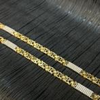 14k gouden koningsketting platte schakel 70 cm, Sieraden, Tassen en Uiterlijk, Kettingen, Ophalen of Verzenden, Nieuw, Goud