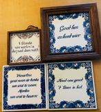 Vier Twentse spreuktegels, Ophalen of Verzenden, Gebruikt