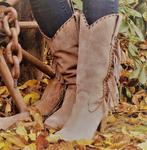 Nemonic Laarzen / westernboots / ibizastyle / maat 40, Kleding | Dames, Schoenen, Hoge laarzen, Bruin, Ophalen of Verzenden, Zo goed als nieuw