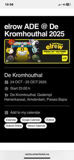 ELROW ADE tickets De Kromhouthal Amsterdam 24 OCT - 25 OCT, Tickets en Kaartjes, Evenementen en Festivals, Twee personen