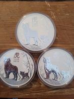 1 kg zilveren Lunar III Year of the Tiger (3x), Postzegels en Munten, Edelmetalen en Baren, Ophalen of Verzenden, Zilver