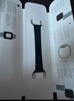 Blauwe Solo Loop Silicone Fitted Band Apple Watch 45 MM, Ophalen, Zwart, IOS, Zo goed als nieuw
