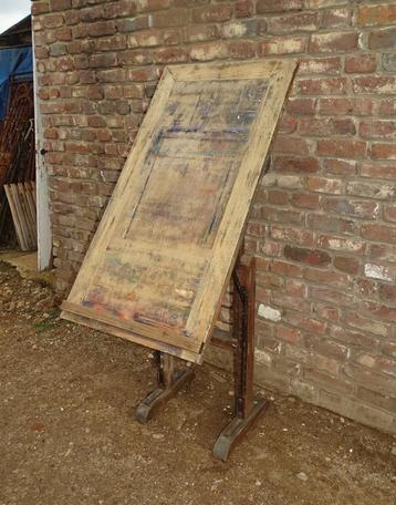 antieke eikenhouten tekentafel architectentafel  beschikbaar voor biedingen