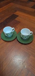 Retro Koffiekopjes met Schotels - West Germany, Huis en Inrichting, Keuken | Servies, Gebruikt, Keramiek, Ophalen of Verzenden