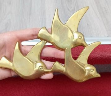 3 vogels messing wanddecoratie, made in india beschikbaar voor biedingen