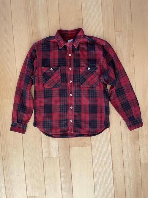 Momotaro - Herringbone Block Check Shirt Red (Size 44 = L), Kleding | Heren, Spijkerbroeken en Jeans, Zo goed als nieuw, W32 (confectie 46) of kleiner