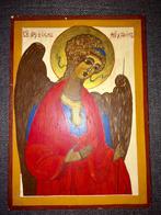Handgeschilderd icoon van St. Michael de Aartsengel (28x20), Ophalen of Verzenden, Zo goed als nieuw, Christendom | Katholiek