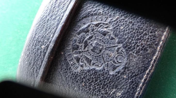 Jacht Jagen Antieke kogel / patroonhouder Wapenschild 1857, Antiek en Kunst, Antiek | Overige Antiek, Ophalen of Verzenden