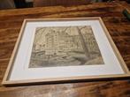 Tekening: Westerhaven Groningen, 1941, gesigneerd, Antiek en Kunst, Ophalen of Verzenden