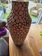 Unieke Houten Vaas  42 cm Hoog Waterdicht Kunststof Binne, Ophalen of Verzenden, Zo goed als nieuw, Minder dan 50 cm