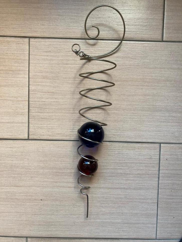 Spin Art Windspinner Spiraalkristal Twister RVS Uniek., Huis en Inrichting, Woonaccessoires | Overige, Zo goed als nieuw, Ophalen of Verzenden