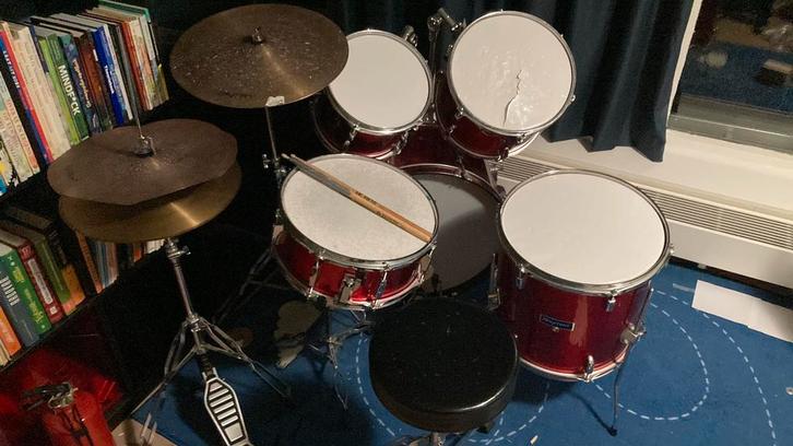 Drumstel, Muziek en Instrumenten, Drumstellen en Slagwerk, Gebruikt, Overige merken, Ophalen