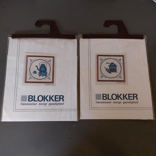 2 x borduurpakketten Hollandse tegels van Blokker, Hobby en Vrije tijd, Borduren en Borduurmachines, Zo goed als nieuw, Borduurpakket