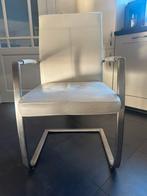 Teab: H&H Eetkamerstoelen 6 stuks beige leer, Huis en Inrichting, Stoelen, Ophalen, Gebruikt, Overige kleuren, Leer