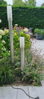 tuinverlichting, RVS met stekker en ronde plexiglas kop, Ophalen, Gebruikt, Staande lamp, Netvoeding
