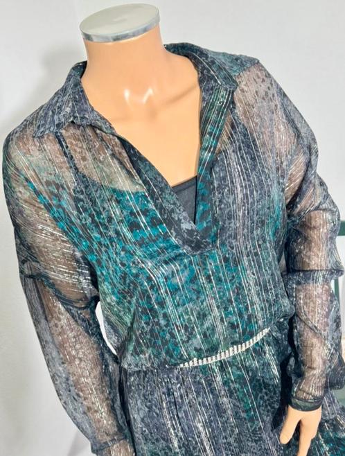 EKSEPT jurk Eksholo maat M/L - NIEUW - groen - zilver, Kleding | Dames, Jurken, Nieuw, Maat 38/40 (M), Groen, Boven de knie, Ophalen of Verzenden
