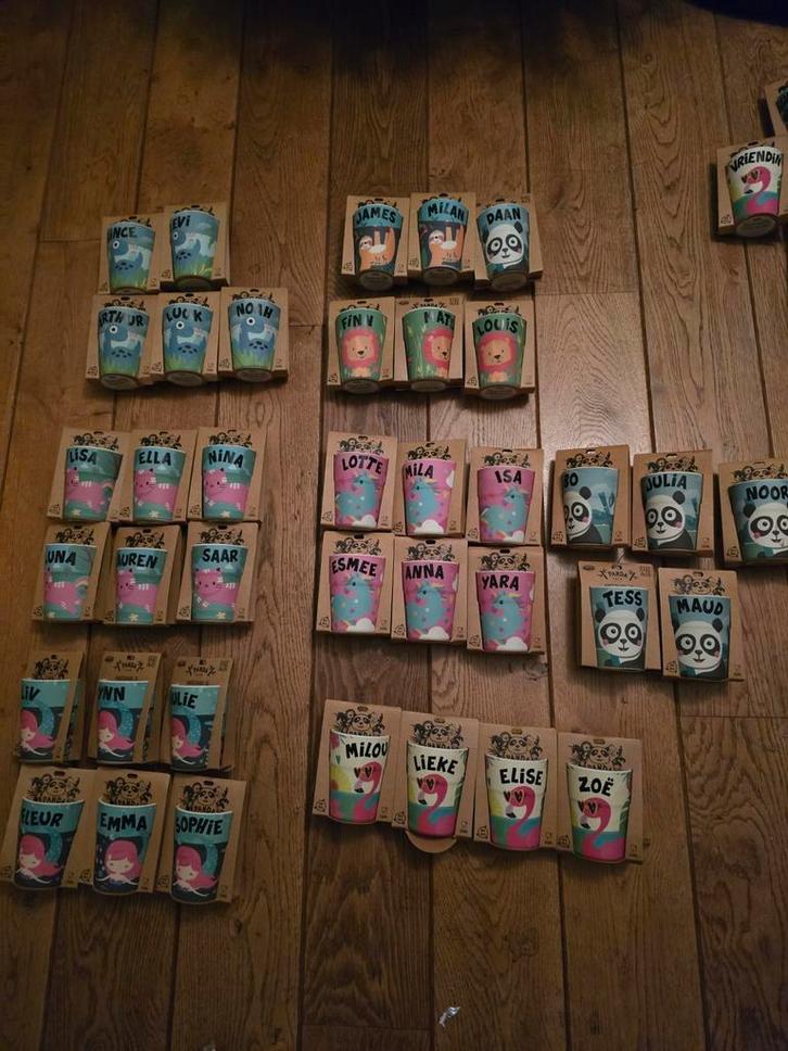 Panda crew Bamboo bekers met naam NIEUW!!, Huis en Inrichting, Keuken | Servies, Nieuw, Overige stijlen, Ophalen of Verzenden