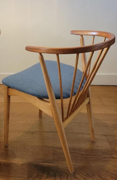 Set van 2 Deense eetkamerstoelen van Helge Sibast, No.6, Huis en Inrichting, Stoelen, Gebruikt, Twee, Bruin, Ophalen